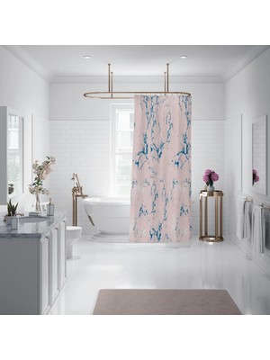 Die Grup Banyo Perdesi 1X120X200 Tek Kanat Duş Perdesi Halka Hediyeli 2110