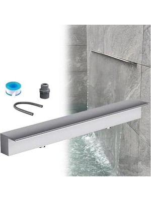 Die Grup 60 cm Paslanmaz Çelik Şelale Seti - Iç Mekan / Dış Mekan Dekoratif Fıskiye, Göletler ve Spa Için Dayanıklı Gömme Su Elemanı, Kolay Kurulum, Kavanoz Estetiği Için Ideal