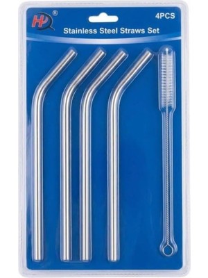 Die Grup Ürün Başlığı:smartizi 4 Parça Paslanmaz Çelik Pipet ve Temizleme Fırçası Seti (3 Adet Metal Pipet + 1 Adet Esnek Fırça) - Yeniden Kullanılabilir Çevre Dostu Pipet Seti