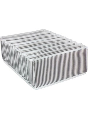 Die Grup Çekmece Içi Bölmeli Akordiyon Düzenleyici Gri Çizgili Katlanabilir Dolap Gardrop Organizeri (1, Xl)