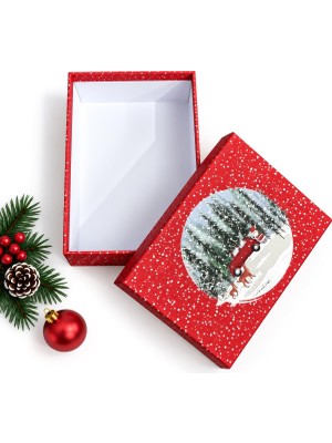 Odea Tr Yılbaşı Hediye Kutusu – 16X11X5 cm Noel Temalı Kapaklı Hediye Kutusu | Dayanıklı Karton, Varak Detaylı Yeni Yıl Hediye Paketi Kutusu Model 1