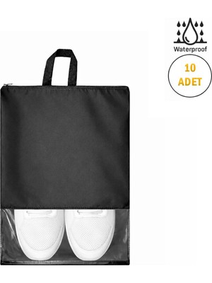 Die Grup Çok Amaçlı Şeffaf Pencereli Ayakkabı Düzenleyici Seyahat Çantası Hurç 45X34 cm 10 Adet AL5501