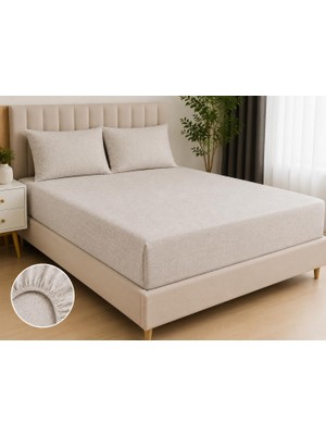 Odea Tr Çift Kişilik Lastikli Çarşaf 160X200+30 Cm, Krem Rengi