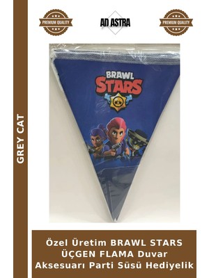 Grey Cat Özel Üretim Brawl Stars Üçgen Flama Duvar Aksesuarı Parti Süsü Hediyelik