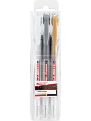 Rafta Tr 2185 Jel Roller Kalem 0.7mm Karışık Metalik Beyaz-Altın-Gümüş (3 Lü Set)