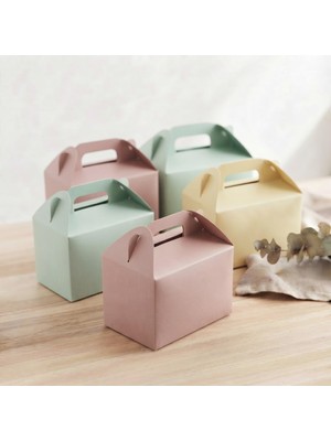 Rafta Tr Hediye Kutusu 5'li Set, El Geçmeli Karton Kutu, 10X14 cm