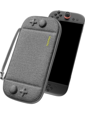 TeknoKapsül Tomtoc Nintendo Switch 2 (2025) ile Uyumlu, Çepeçevre Koruma, Ultra Ince Taşıma Çantası, Switch 2 Konsol ve 12 Oyun Için, Sert Koruyucu Kılıf, Seyahat Için Orijinal Patentli, Gri
