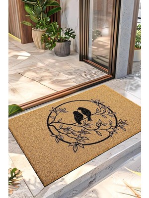 Gy Atelier Paspas Dekoratif Kuş Desenli Kapı Önü Paspası Koko 40 x 60 cm