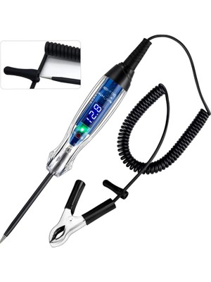 Otomotiv Test Işığı 3-60 V Dc Dijital LED Devre Test Cihazı, Voltmetreli Ağır Iş Işık Test Cihazı, Otomatik Çift Yönlü Voltaj Test Cihazı Elektrikli Test Kalemi