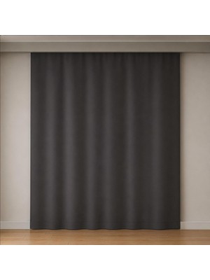 Die Grup Tr Blackout Karartma Fon Perde, Siparişe Özel Dikim | Gündüz Bile Karartır, Isı Yalıtımlı Tek Kanat | Düz Kornişe Hazır | Antrasit, 150 cm Genişlik x 260 cm Uzunluk