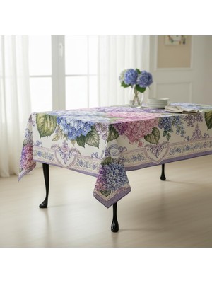 Die Grup Tr Çiçekli Ortanca Desenli Masa Örtüsü 140X210