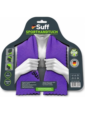 Die Grup Tr Suff Spor Havlusu 110X30 cm Premium Mikrofiber Hızlı Kuruyan Ter Emici Spor Havlusu (Mor)