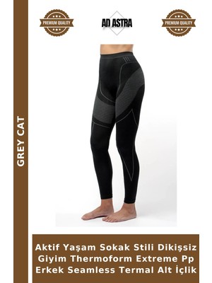 Grey Cat Aktif Yaşam Sokak Stili Dikişsiz Giyim Thermoform Extreme Pp Erkek Seamless Termal Alt Içlik