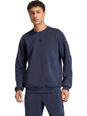 Adidas Designed For Training Crew Erkek Lacivert Sweatshirt