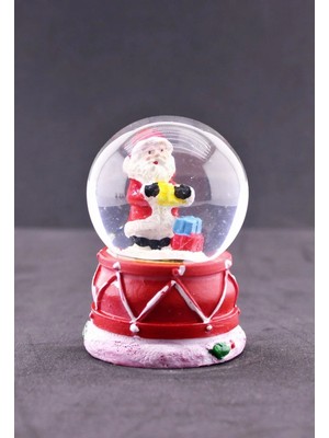 Ersert Ers Noel Baba ve Hediye Paketi Temalı Mini Boy Işıklı Yılbaşı Kar Küresi 6.5 CM1A
