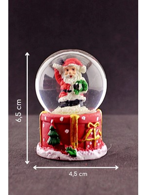 Ersert Ers Merry Christmas El Sallayan Noel Baba Temalı Mini Boy Işıklı Kar Küresi 6,5 cm 1