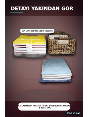 Hace Bazaar Katlanabilir Plastik Tişört Düzenleyici Aparat - 1 Adet, Dolap Içi Organizer BX-313490