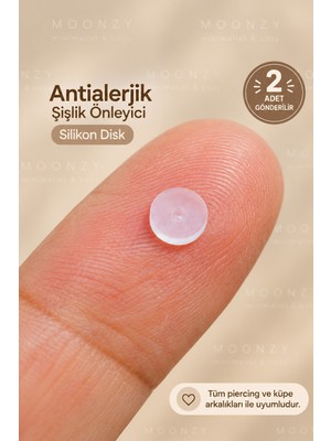 Moonzy Minimalist & Cozy  Antialerjik Bioplast Şeffaf Piercing ve Küpe Arkası Destek Diski 5 Mm, 2 Adet