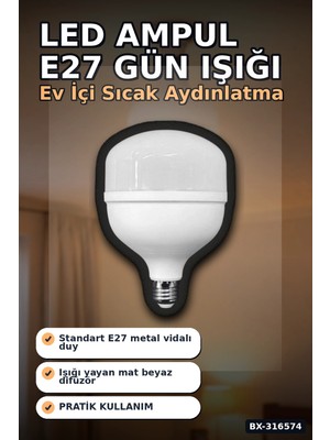 Hace Bazaar LED Ampul 35W Gün Işığı 3200K E27 Duy 2200 Lümen 180 Derece IP20 - 1 Adet BX-316574