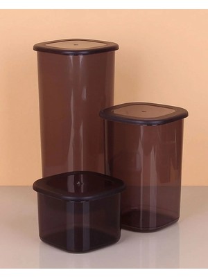 Ersert Ers- 3lü Saklama Kabı - 1750-1200-550ML Koyu Şeffaf