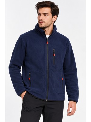 Neco Giyim Erkek Polar Ceket Fermuarlı Dik Yaka Çok Cepli Kışlık Outdoor Günlük Spor Üst Giyim