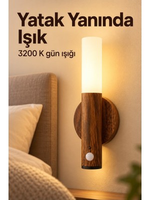 Hace Bazaar Yatak Yanı Sensörlü Kablosuz LED Duvar Apliği