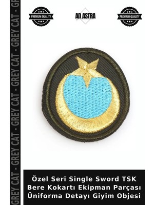 Grey Cat Özel Seri Single Sword Tsk Bere Kokartı Ekipman Parçası Üniforma Detayı Giyim Objesi