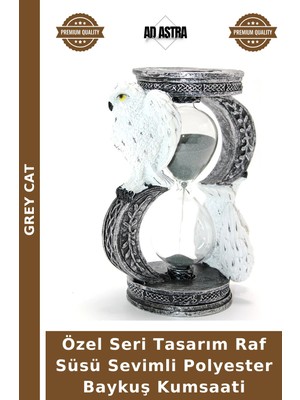 Grey Cat Özel Seri Tasarım Raf Süsü Sevimli Polyester Baykuş Kumsaati