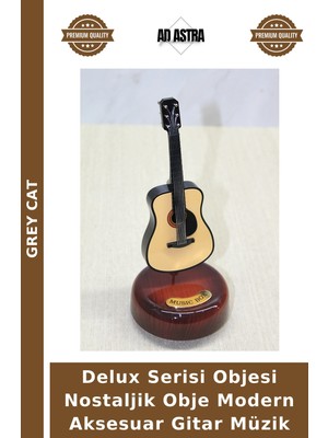 Grey Cat Delux Serisi Objesi Nostaljik Obje Modern Aksesuar Gitar Müzik
