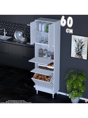 modilayn Oslo 60 cm Fırın ve Mikrodalga Dolabı Çekmeceli Kapaklı Çok Amaçlı Mutfak Dolabı