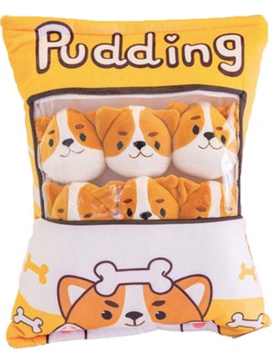 ForWhat Büro Ev Ofis Hediyesi Için 8 Mini Oyuncaklı Pudding Peluş Yastık