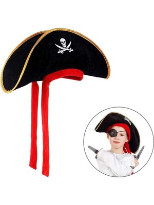 TCX Kadife Jack Sparrow Korsan Şapkası 45X16 cm Çocuklar Için SKY70662880