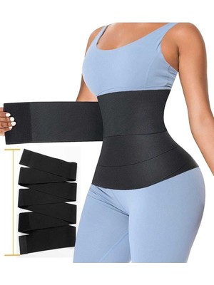 Jasmine Glow Sıkılaştırıcı Bele Dolamalı Kum Saati Görüntüsü Veren Sarma Bel Bandajı Korse 4407 Siya