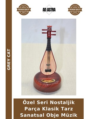 Grey Cat Özel Seri Nostaljik Parça Klasik Tarz Sanatsal Obje Müzik