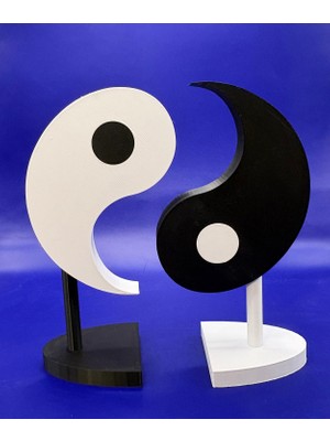 Aydogan's 3D Baskı Yin Yang Dekoratif Obje Denge Temalı Iki Parçalı Masa ve Raf Süsü