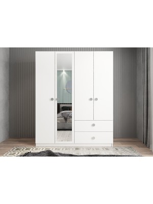Baramolife Harika 4 Kapaklı Gardırop - Çam&füme - G.D.H_140