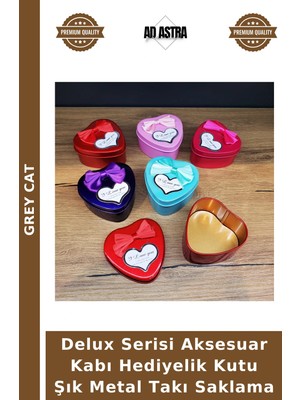 Grey Cat Delux Serisi Aksesuar Kabı Hediyelik Kutu Şık Metal Takı Saklama