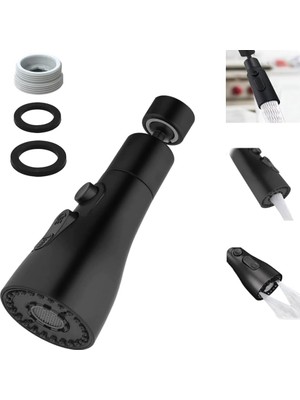 Marka Kolik Kınetex Musluk, Yedek Duş Başlığı, 360° Döndürülebilir, 3 Mod, Döndürülebilir Musluk, Başlık, Mutfak Armatürü, Adaptörlü, FM22 Mutfak Armatürü