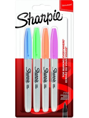 4 Adet Sharpie Fine Permanent Markör Pastel 4 Lü
