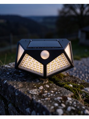 Teknodayım Güneş Enerjili Duvardaki 100 LED Lamba Uuczduvarlambası