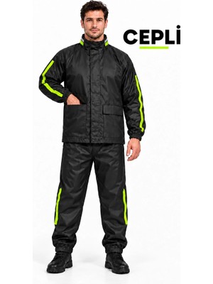 Zamerya Erkek Motorcu Yağmurluk Su Gecirmez Cepli Yağmurluk Takım