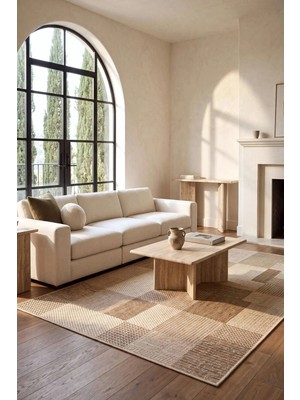 Eliz Home Naturel Jüt Halı Modern Örme Toz Vermez Kaymaz Taban Balkon Salon Bahçe Mutfak Halısı 1