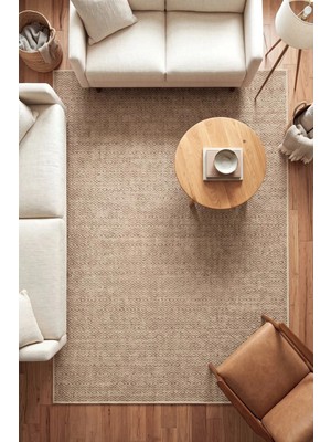 Eliz Home Naturel Jüt Halı Modern Örme Toz Vermez Kaymaz Taban Balkon Salon Bahçe Mutfak Halısı 2