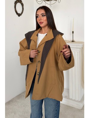 Maxi Modena Camel Kapşonlu Ceket