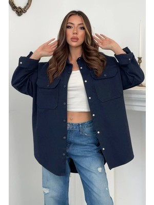 Maxi Modena Lacivert Gabardin Gömlek