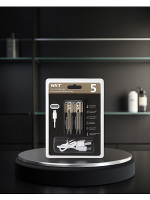 Vavis Aa Lityum Pil 1.5V Çiftli Paket Type-C Şarjlı Model: Uczzzsaatpili-2