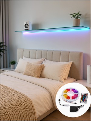 Fantastik Store 2835 Rgb Şerit LED 5 Metre 54 Led/m Uzaktan Kumandalı Renkli Dekorasyon Işığı