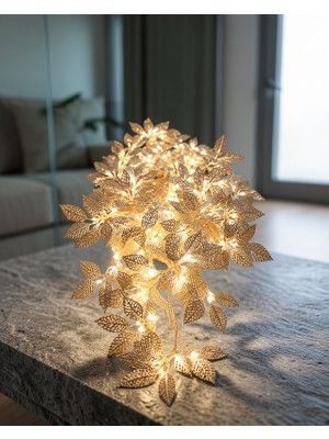 Fantastik Store LED Işık Gümüş Yaprak Tasarımı Uczzzyaprakledışık-6