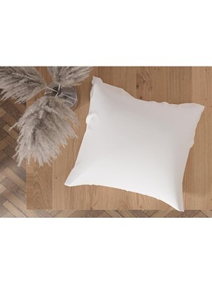 TemmuzX 2 Adet 43X43 cm Kare Kırlent Iç Yastık Minderi, Beyaz