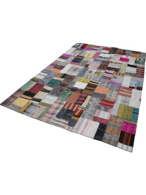 TemmuzX Gri El Dokuma Geometrik Salon Kilimi Etnik Bohem Stil